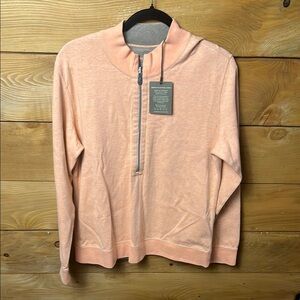 Tommy Bahama 1/4 Zip Pullover Sweater REVERSIBLE Flipside‎ Mens Lg lightweight